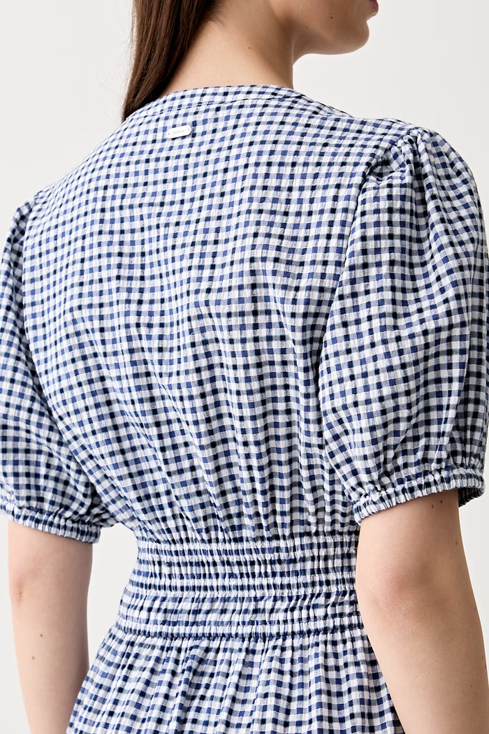 Barbour rochie de vară din bumbac Ashwell LDR1022 albastru