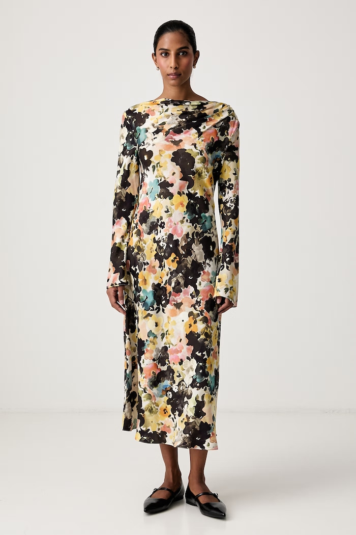 Stine Goya Sukienka rozkloszowana z lyocellem czarny SG.AW26.D341.2263