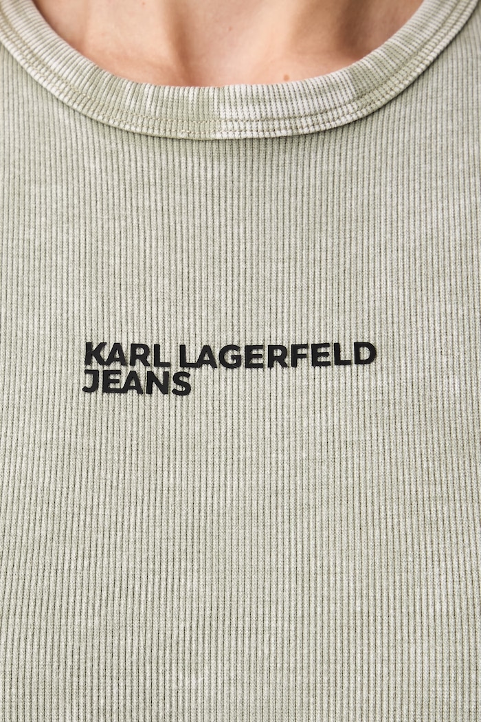 Karl Lagerfeld Jeans šaty bavlnené s elastanom B3W13035 zelená