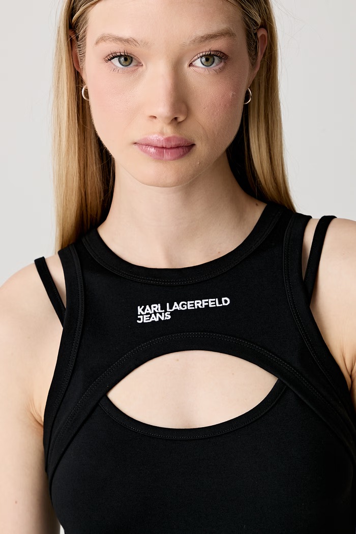 Karl Lagerfeld Jeans sukienka z wiskozą czarny B3W13012