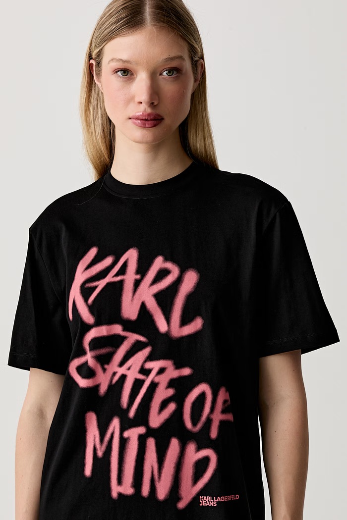 Karl Lagerfeld Jeans sukienka bawełniana czarny B3W13011