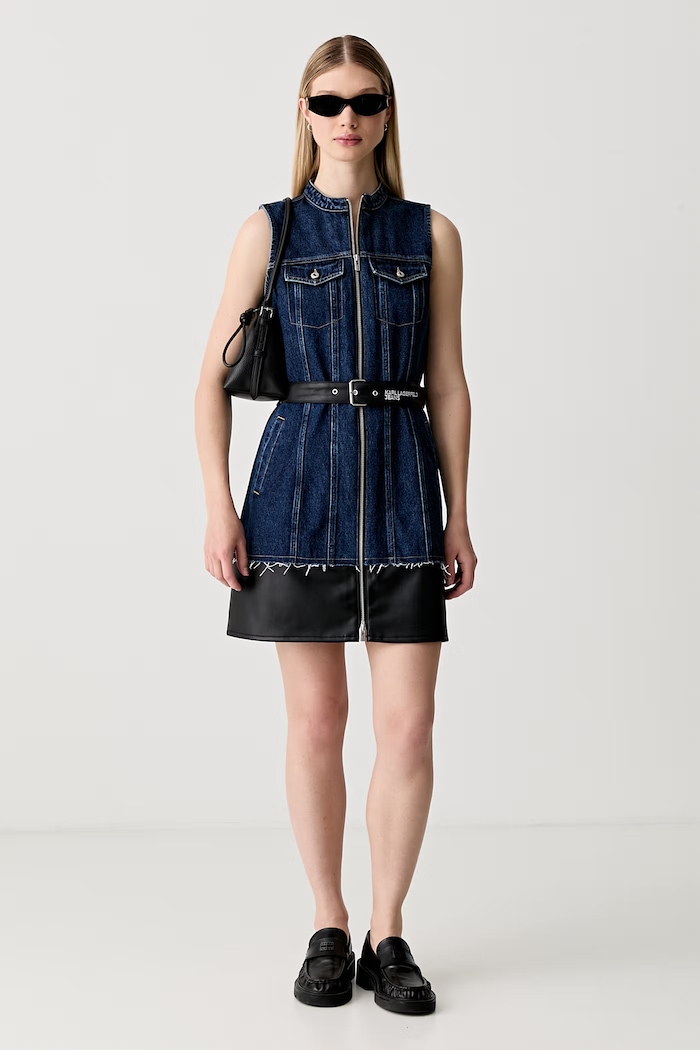 Karl Lagerfeld Jeans sukienka jeansowa B3W13007 granatowy AW26