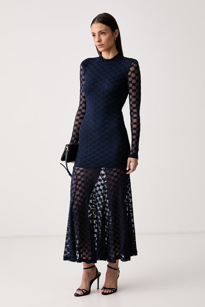 Bardot Sukienka koronkowa RUVINA 60747DB granatowy AW26
