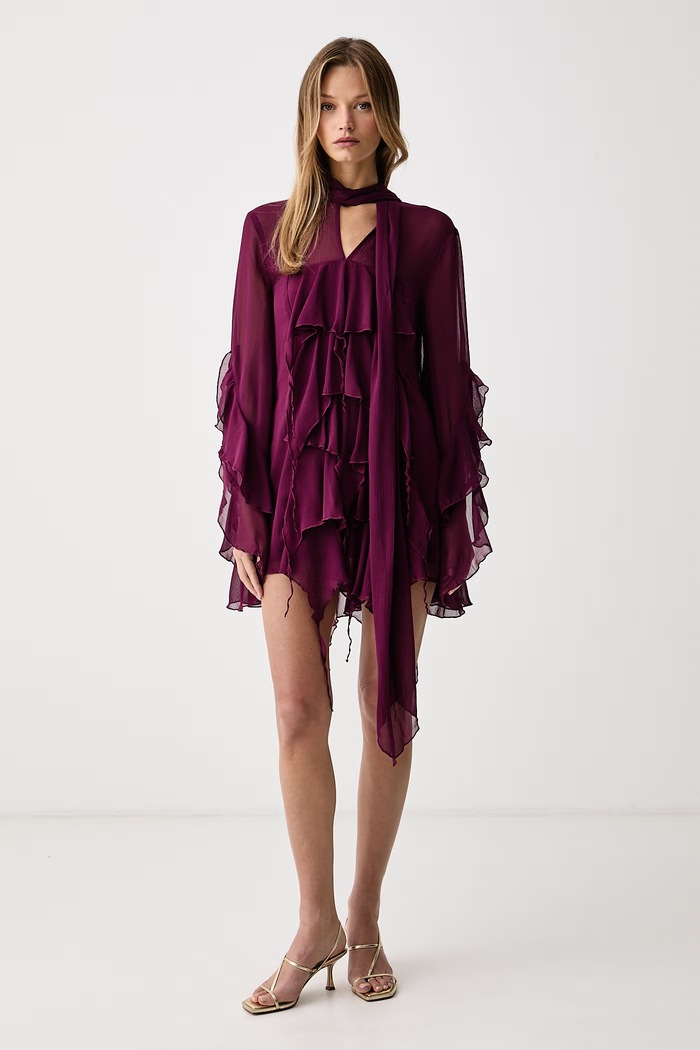 Bardot Sukienka ALAIA bordowy 60599DB