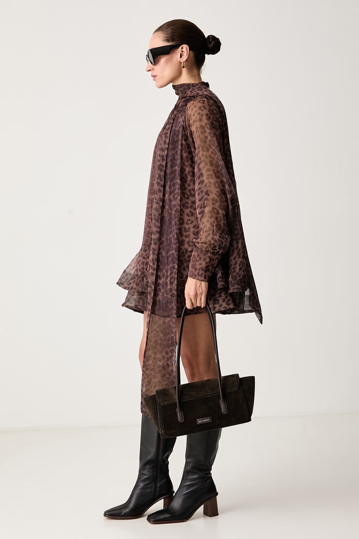 Bardot Sukienka rozkloszowana ADRIE 60726DB brązowy AW26