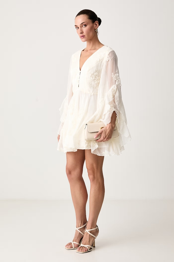 Bardot Sukienka rozkloszowana AUBRIEL 60711DB beżowy AW26