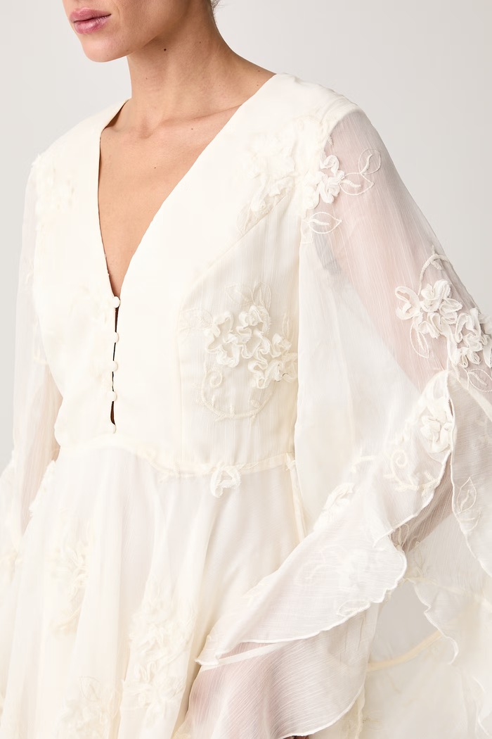 Sukienka rozkloszowana AUBRIEL Bardot 60711DB beżowy