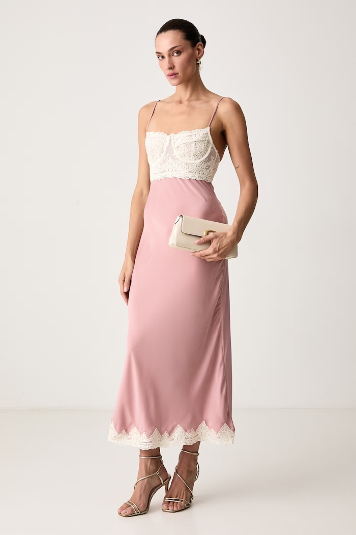 Bardot Sukienka bieliźniana TZARIANA 60118DB1 różowy AW26