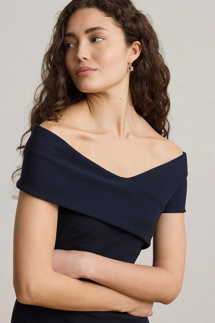 Lauren Ralph Lauren sukienka z wiskozą granatowy 253P13931