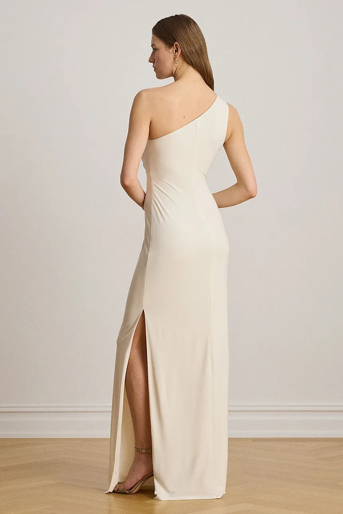 Lauren Ralph Lauren sukienka asymetryczna 253P13865 beżowy AW26