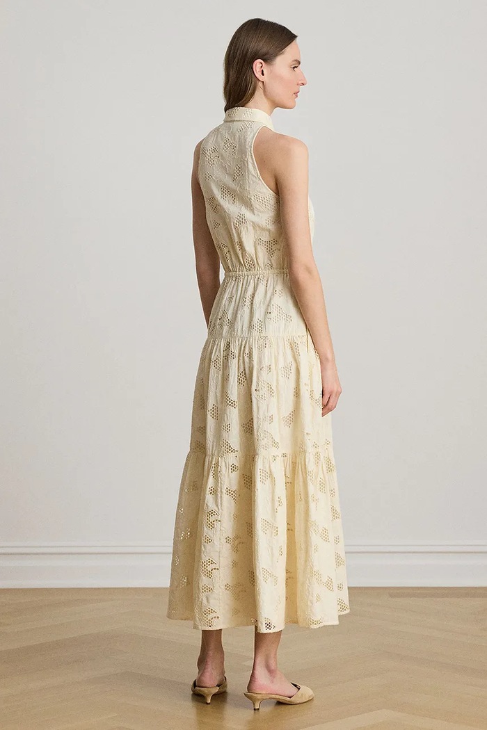 Lauren Ralph Lauren sukienka koszulowa bawełniana 200B24616 beżowy AW26