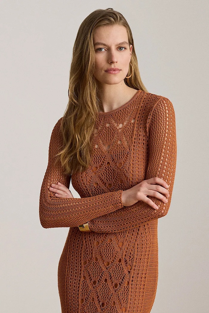Ρούχα Lauren Ralph Lauren πουλόβερ με βισκόζη 200B22626 πορτοκαλί