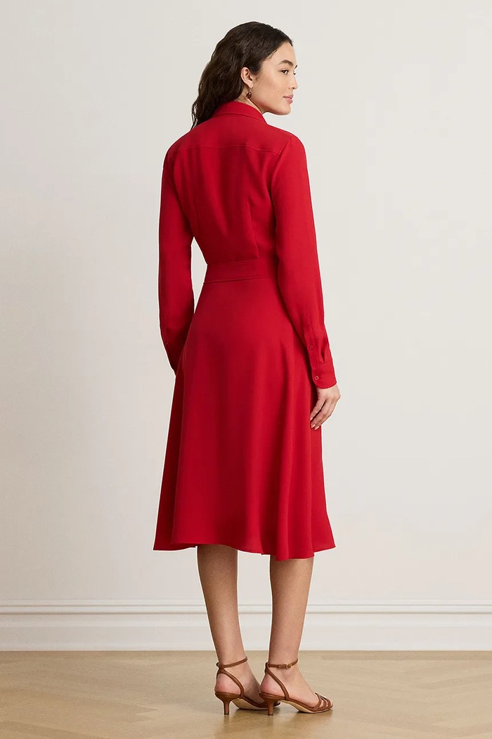 Lauren Ralph Lauren Sukienka rozkloszowana 200P14803 czerwony AW26