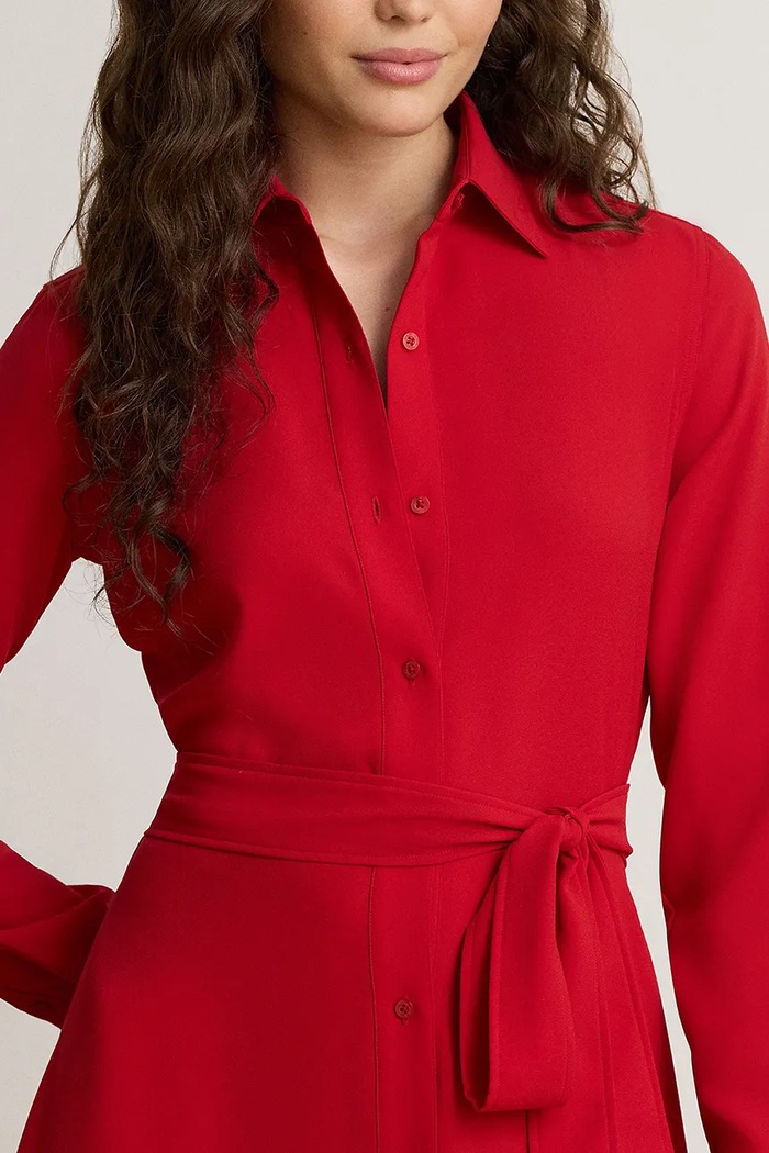 Sukienka rozkloszowana Lauren Ralph Lauren 200P14803 czerwony