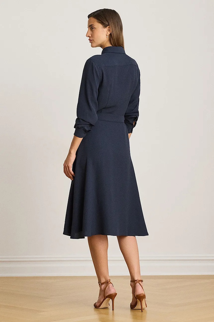 Lauren Ralph Lauren rochie evazată 200P14803 bleumarin AW26