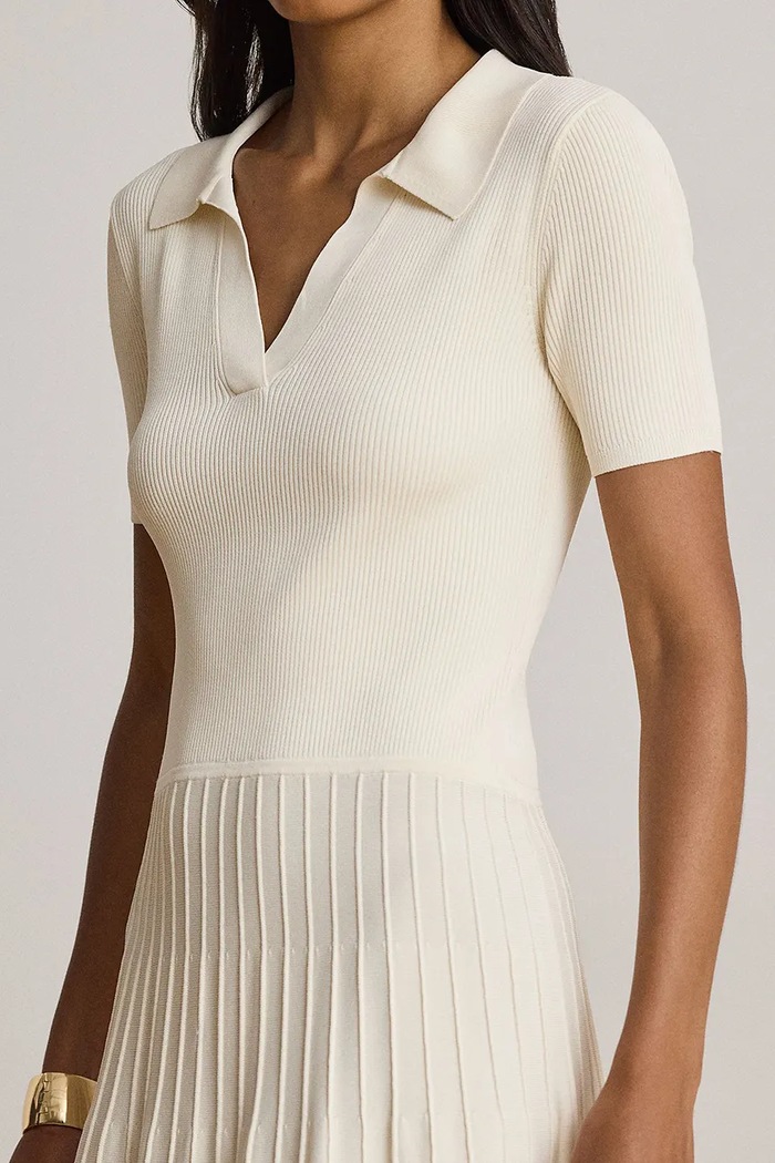 Lauren Ralph Lauren sukienka z wiskozą beżowy 200P14049