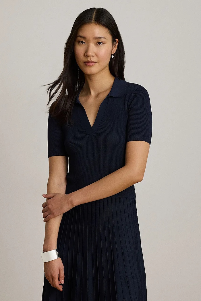 Odzież Lauren Ralph Lauren sukienka z wiskozą 200P14049 granatowy