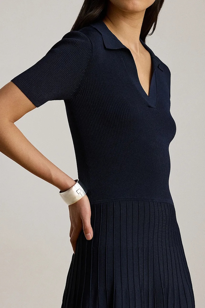 Lauren Ralph Lauren sukienka z wiskozą granatowy 200P14049