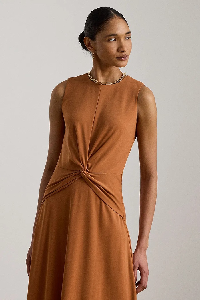Odzież Lauren Ralph Lauren sukienka rozkloszowana 200P14029 pomarańczowy