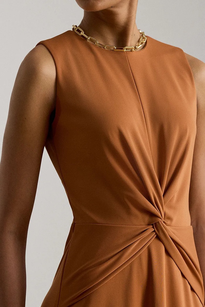 Lauren Ralph Lauren sukienka rozkloszowana pomarańczowy 200P14029