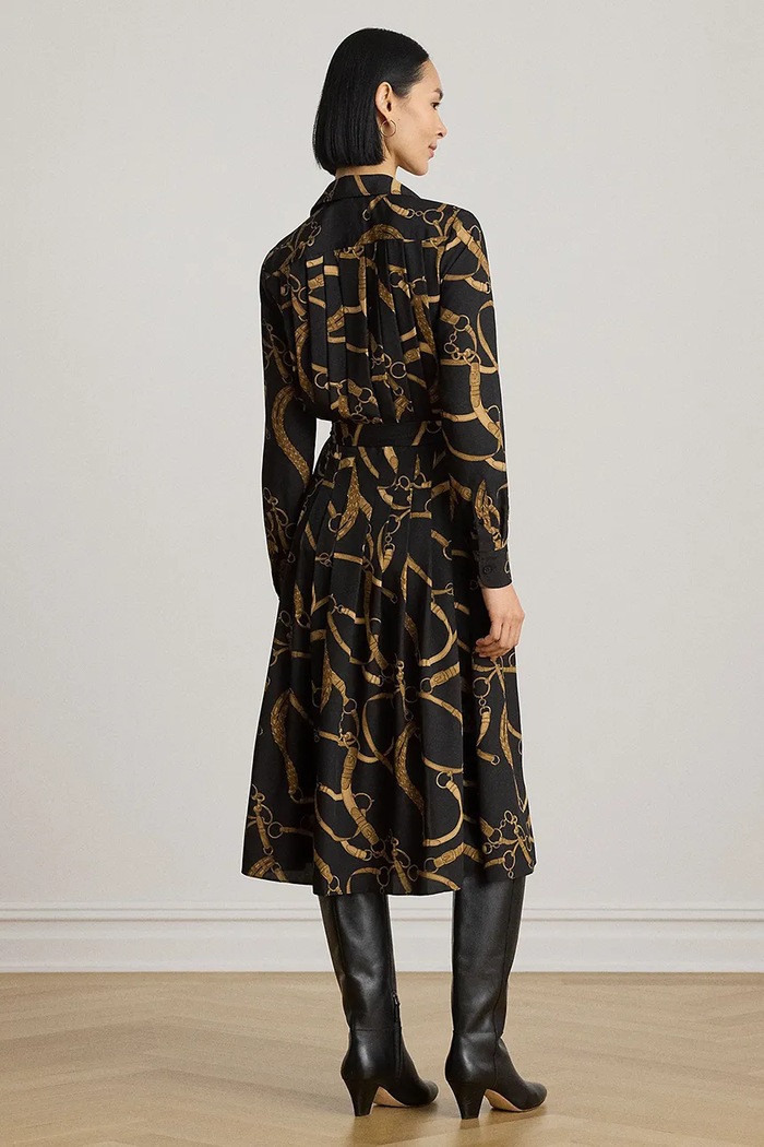 Lauren Ralph Lauren sukienka rozkloszowana 200P13730 czarny AW26