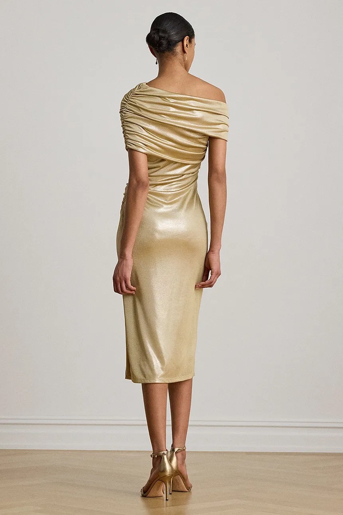 Lauren Ralph Lauren sukienka bodycon 253P13991 beżowy AW26