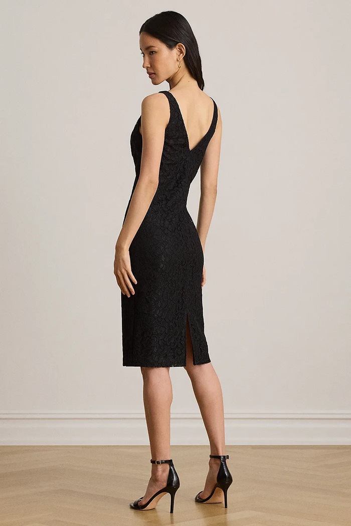 Lauren Ralph Lauren sukienka koronkowa 253P13814 czarny AW26