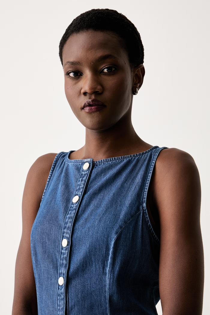 Levi's košeľové šaty s lyocellom MERCER SL MINI modrá 007Y8