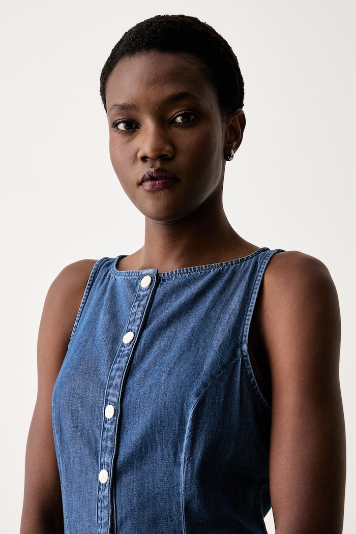 Levi's košeľové šaty s lyocellom MERCER SL MINI modrá 007Y8