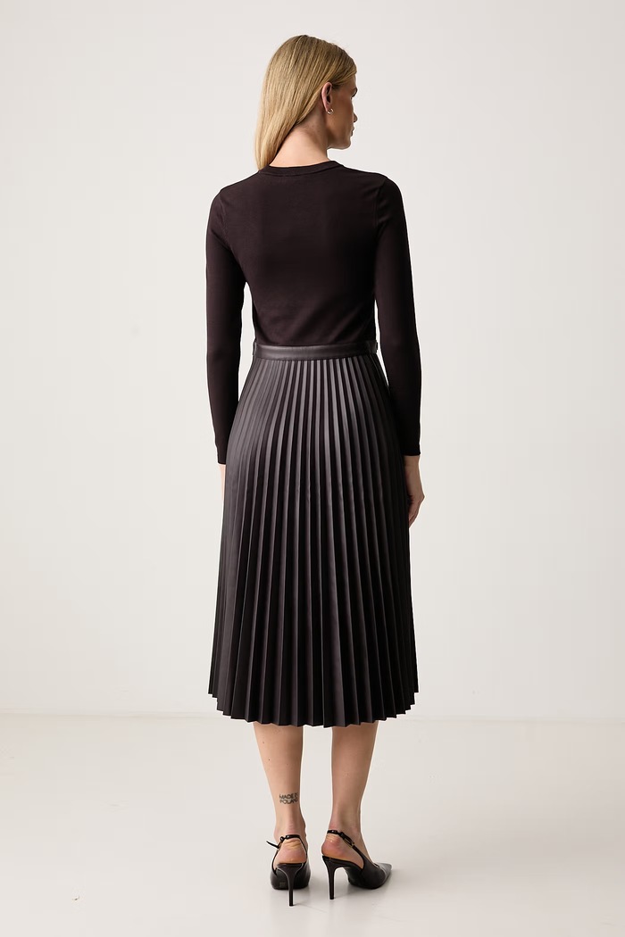 Дрехи Twinset Плисирана рокля 262TT3430 кафяв