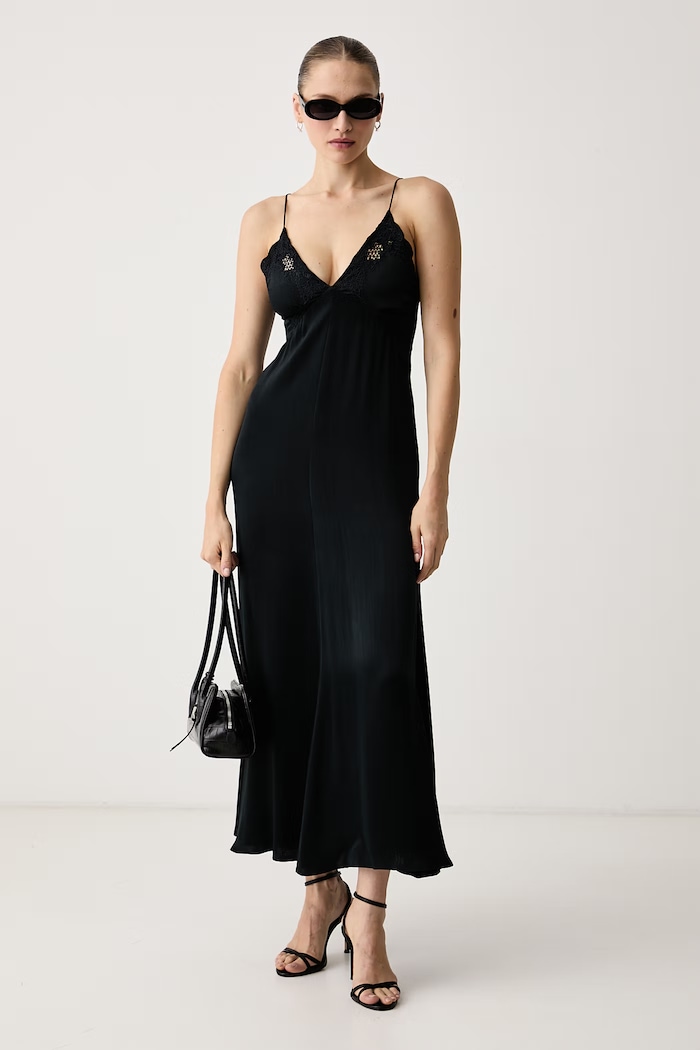 Twinset Рокля без закопчаване от вискоза 262TT2171 черен AW26