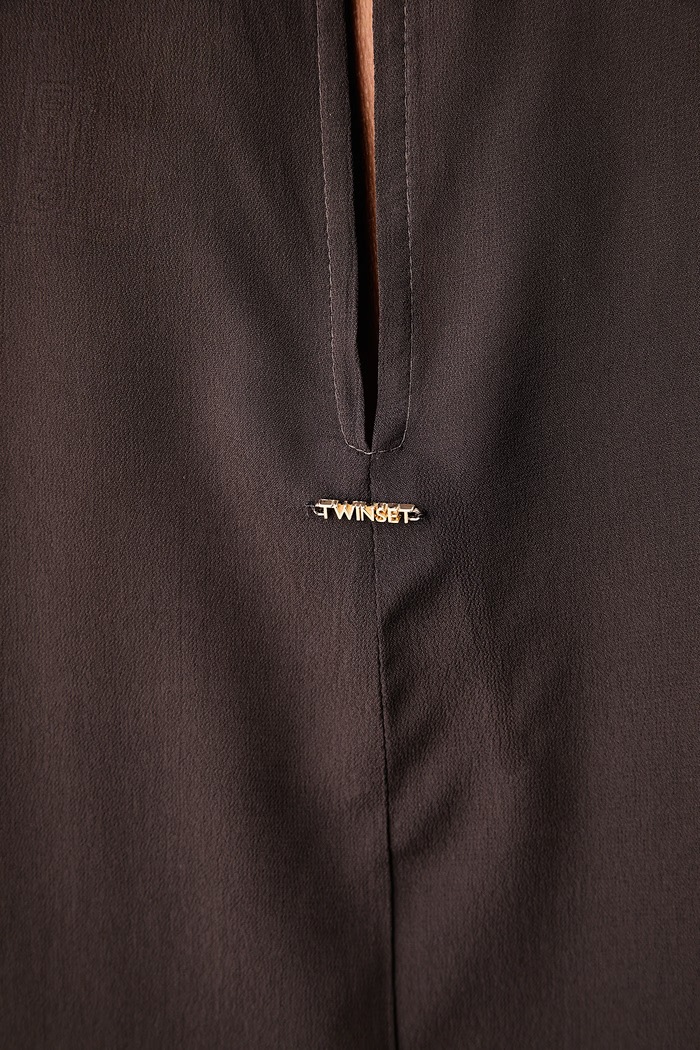 Φόρεμα από βισκόζη Twinset καφέ 262TF2051