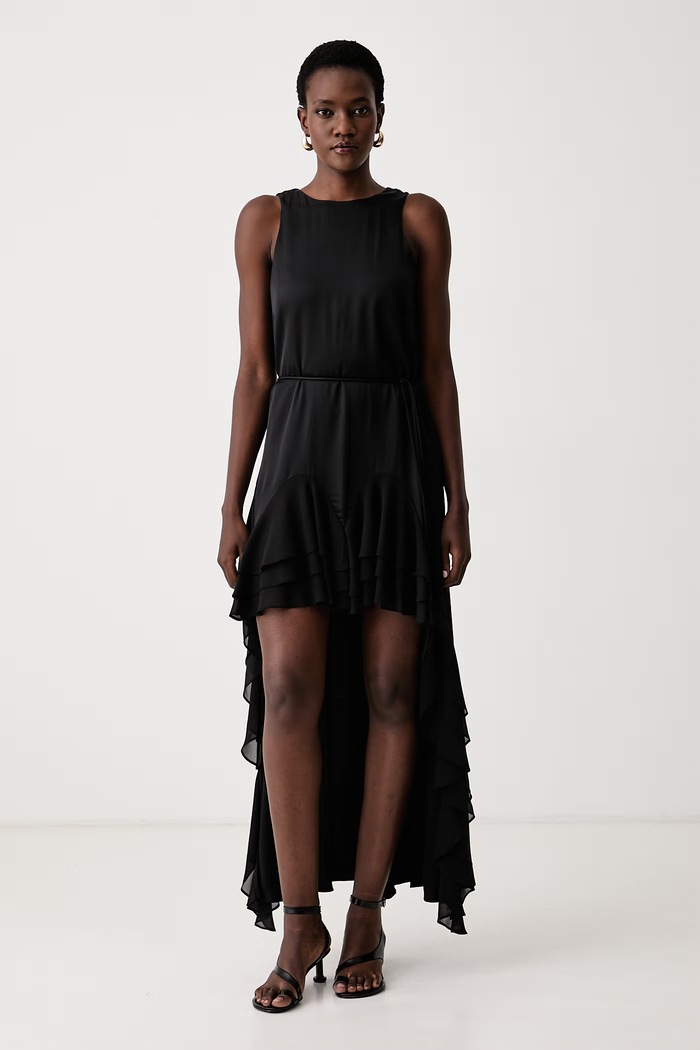 Twinset Φόρεμα με βισκόζη μαύρο 262AQ2083