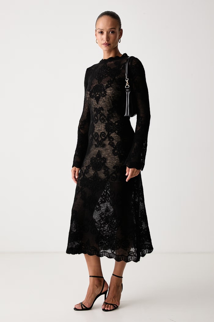 Twinset Haljina s dodatkom vune 262TP3344 crna AW26