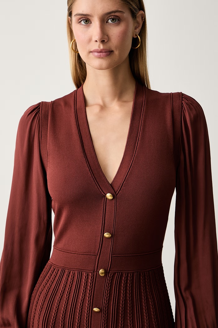 Twinset sukienka sweterkowa brązowy 262TP3082