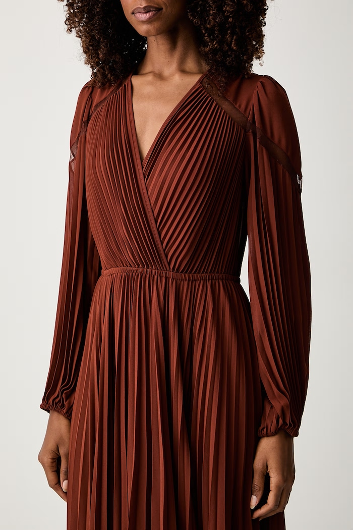 Twinset sukienka plisowana brązowy 262TP271A