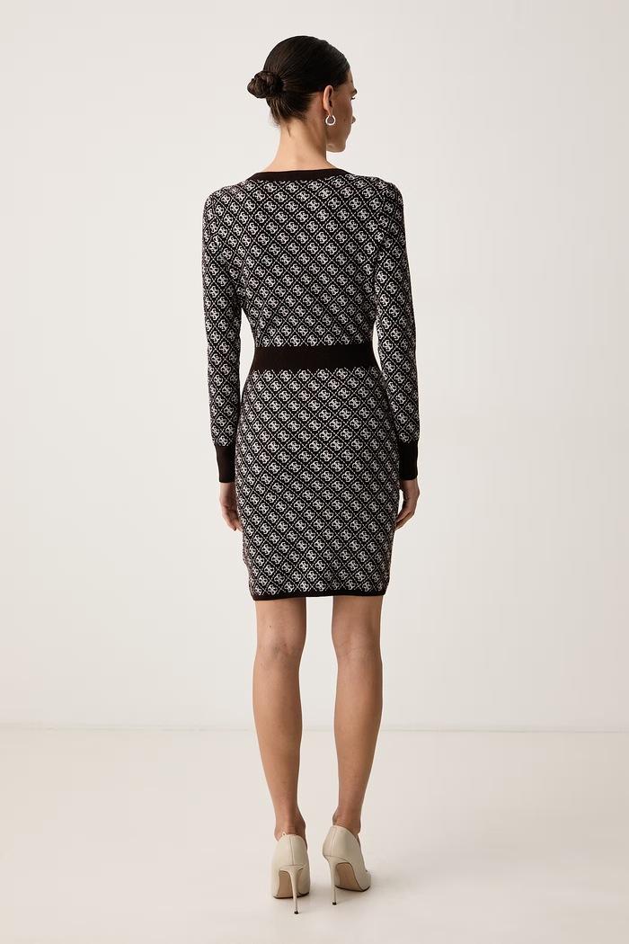 Odzież Guess Sukienka z dodatkiem wełny AUBREY W6BK23.Z1422 brązowy