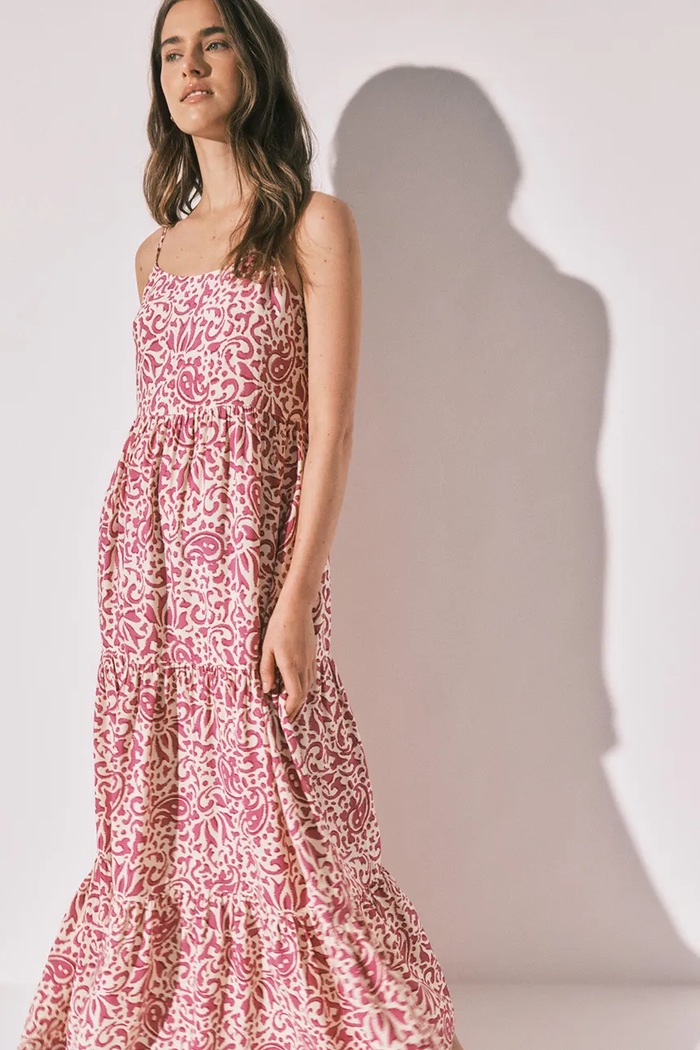Odzież women'secret sukienka letnia z wiskozy 4924801 różowy