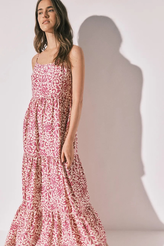 Odzież women'secret sukienka letnia z wiskozy 4924801 różowy