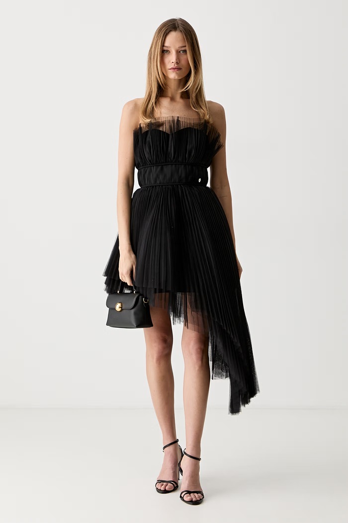 Karl Lagerfeld ασύμμετρο φόρεμα B3W13022 μαύρο AW26