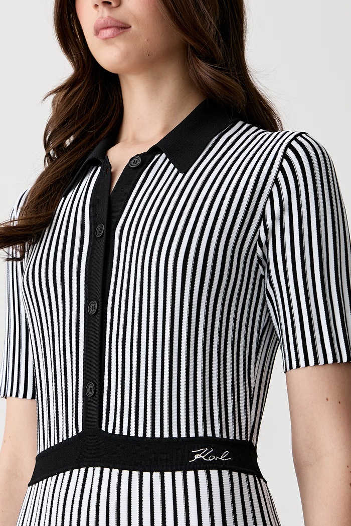 Karl Lagerfeld πλισέ φόρεμα με βισκόζη B3W13036 μαύρο