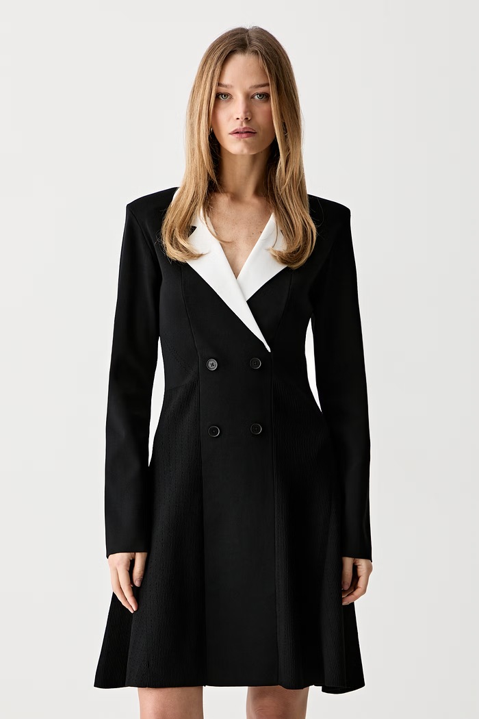 Karl Lagerfeld φόρεμα flared με βισκόζη μαύρο B3W13038