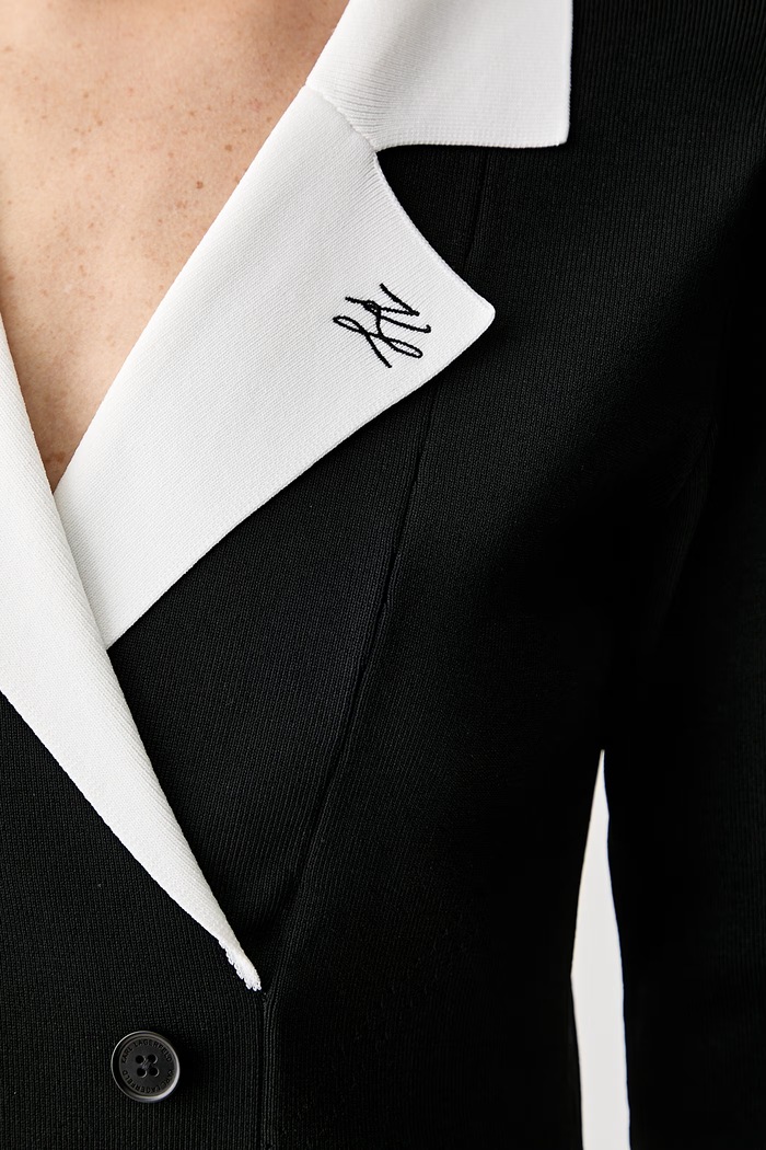 Karl Lagerfeld φόρεμα flared με βισκόζη B3W13038 μαύρο
