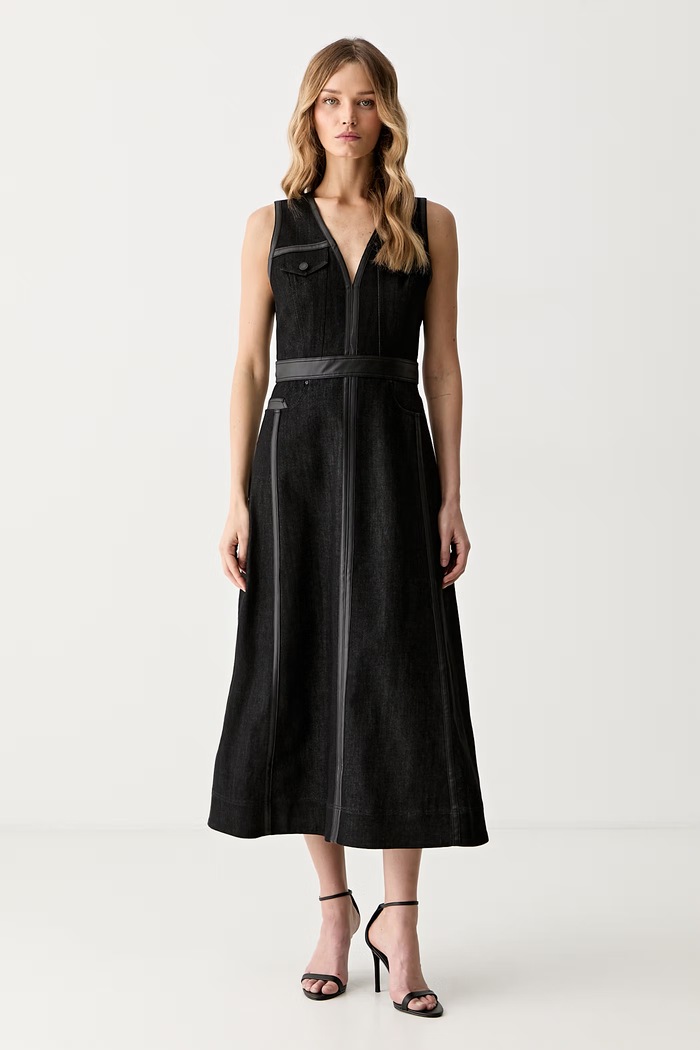 Karl Lagerfeld sukienka jeansowa czarny B3W13047