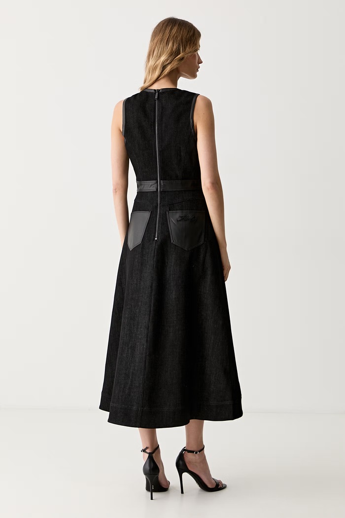 Odzież Karl Lagerfeld sukienka jeansowa B3W13047 czarny
