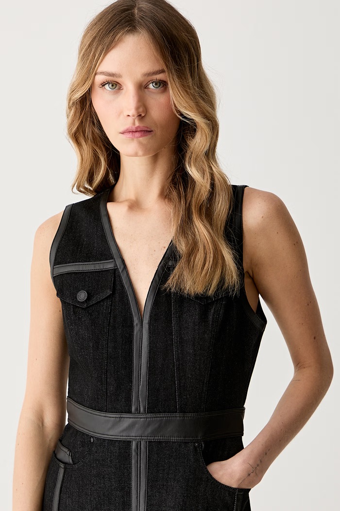 Karl Lagerfeld sukienka jeansowa czarny B3W13047