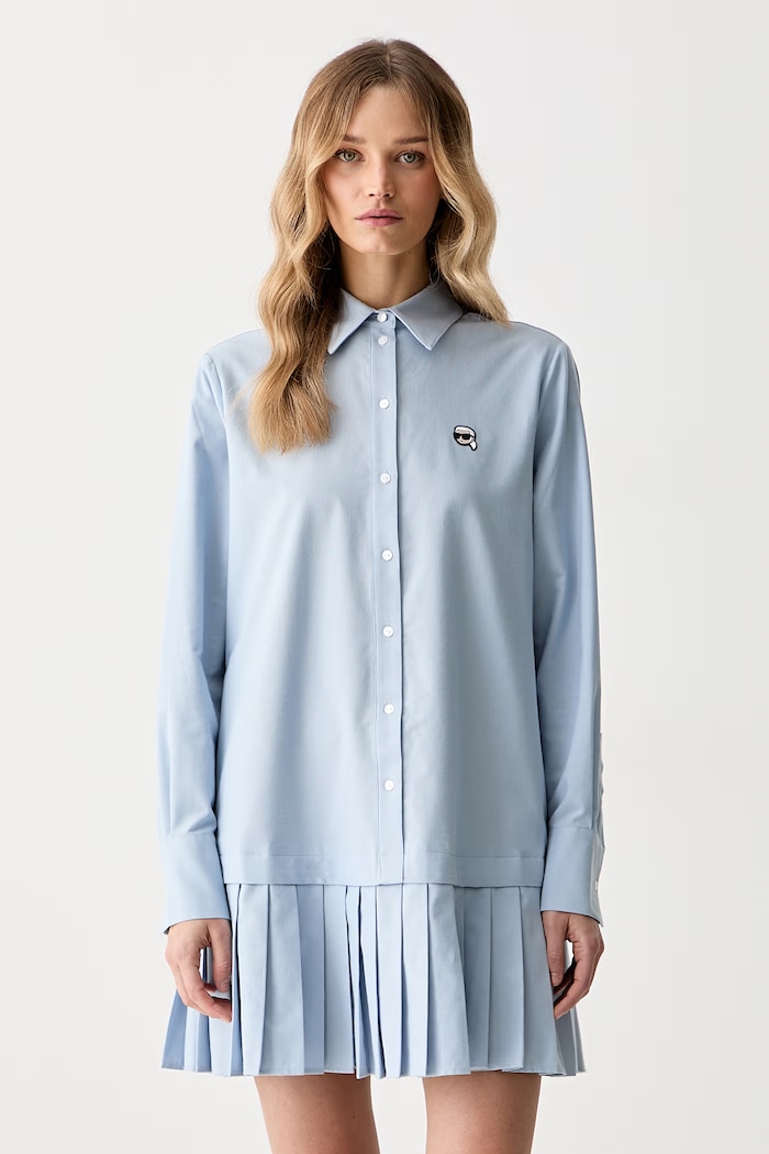 Karl Lagerfeld σεμιζιέ με βαμβάκι IKON μπλε B3W13029