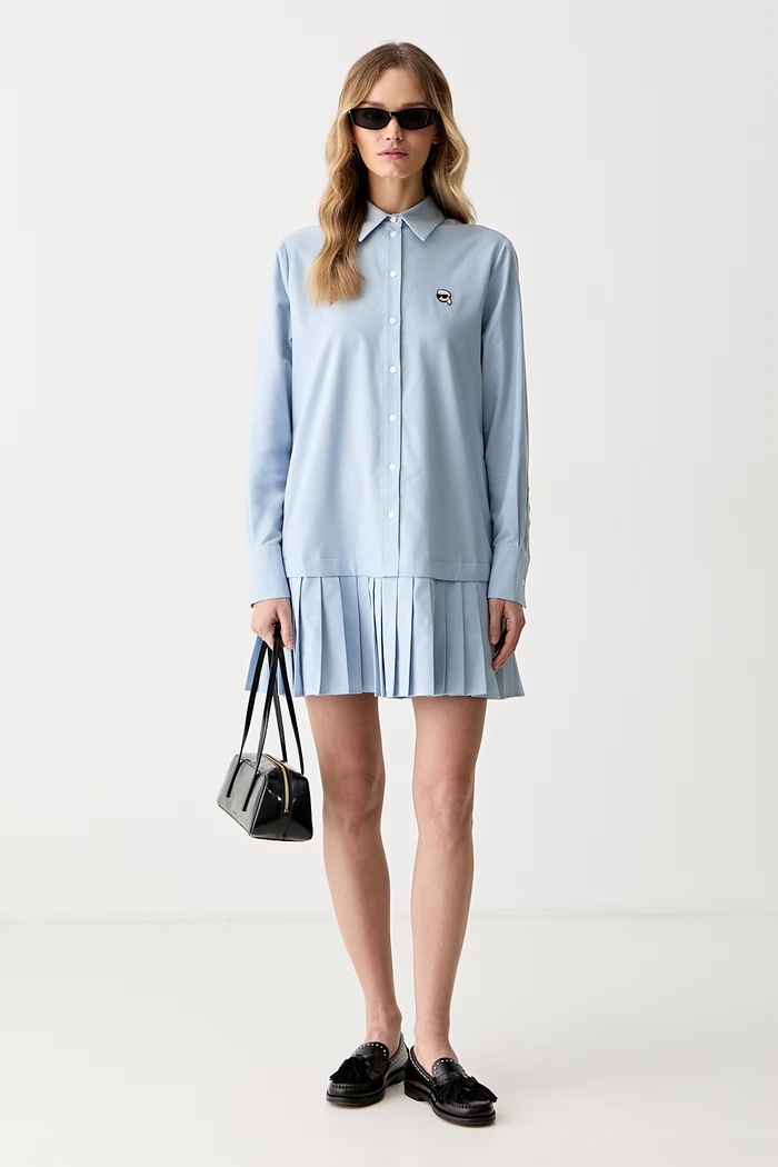 Karl Lagerfeld σεμιζιέ με βαμβάκι IKON B3W13029 μπλε AW26