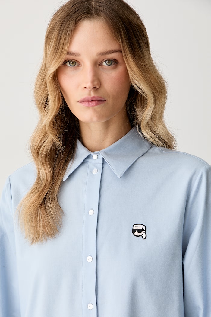 Karl Lagerfeld σεμιζιέ με βαμβάκι IKON μπλε B3W13029