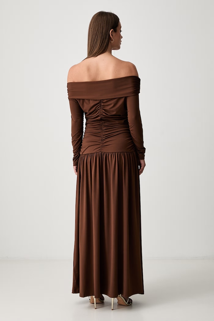 Odzież Pedro del Hierro sukienka drapowana 6194228 brązowy